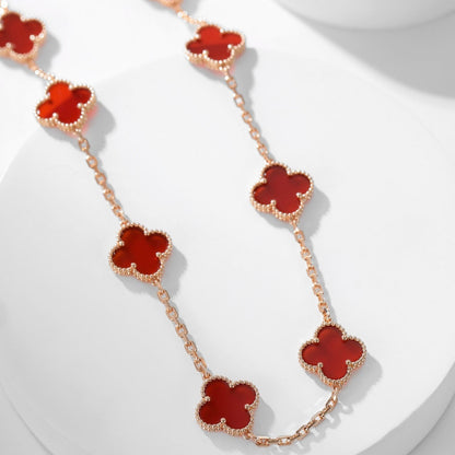 [Kincade Jewelrys]CLOVERS THE  10-MOTIFS CARNELIAN NECKLACE