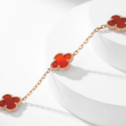 [Kincade Jewelrys]CLOVERS THE  10-MOTIFS CARNELIAN NECKLACE