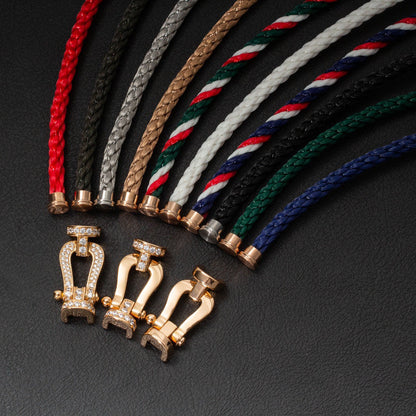 [Kincade Jewelrys]FORCE LARGE HORSESHOE HALF DIAMOND BRACELET SILVER