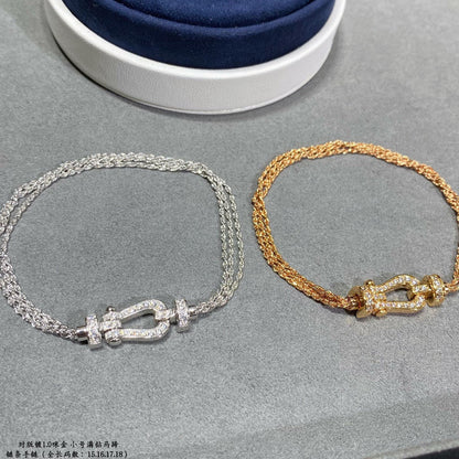 [Kincade Jewelrys]FORCE SMALL HORSESHOE  DIAMOND CHAIN ROPE BRACELET