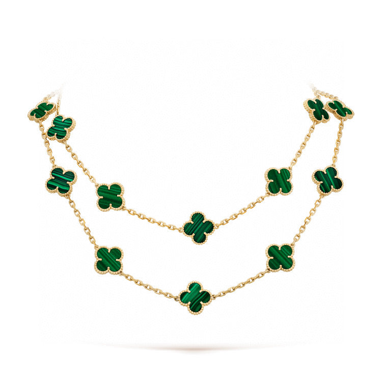[Kincade Jewelrys]CLOVER 20 MOTIFS MALACHITE GOLD