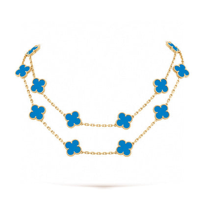 [Kincade Jewelrys]CLOVERS THE 20 MOTIFS BLUE AGATE NECKLACE