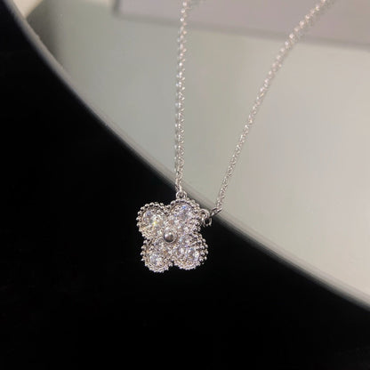 [Kincade Jewelrys]CLOVER 15MM DIAMOND SINGLE FLOWER NECKLACE