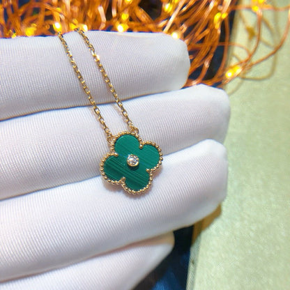 [Kincade Jewelrys]CLOVER 15MM DIAMOND TURQUOISE NECKLACE