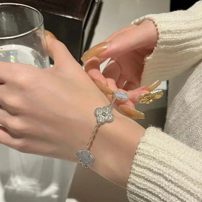 [Kincade] クローバー 5モチーフ パープルカルセドニー ブレスレット コレクション