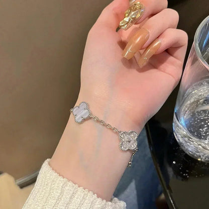 [Kincade] クローバー 5モチーフ パープルカルセドニー ブレスレット コレクション