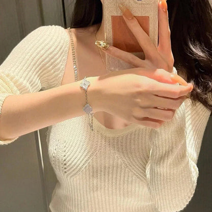 [Kincade] クローバー 5モチーフ パープルカルセドニー ブレスレット コレクション