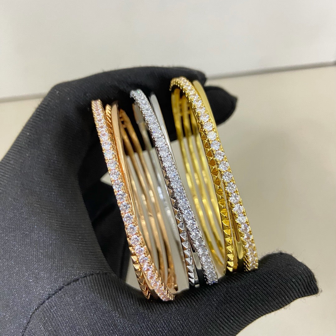 [Kincade]ETINCELLE HALF-PAVED DIAMOND BRACELET