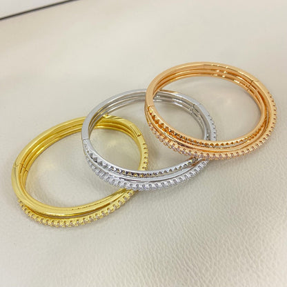 [Kincade]ETINCELLE HALF-PAVED DIAMOND BRACELET