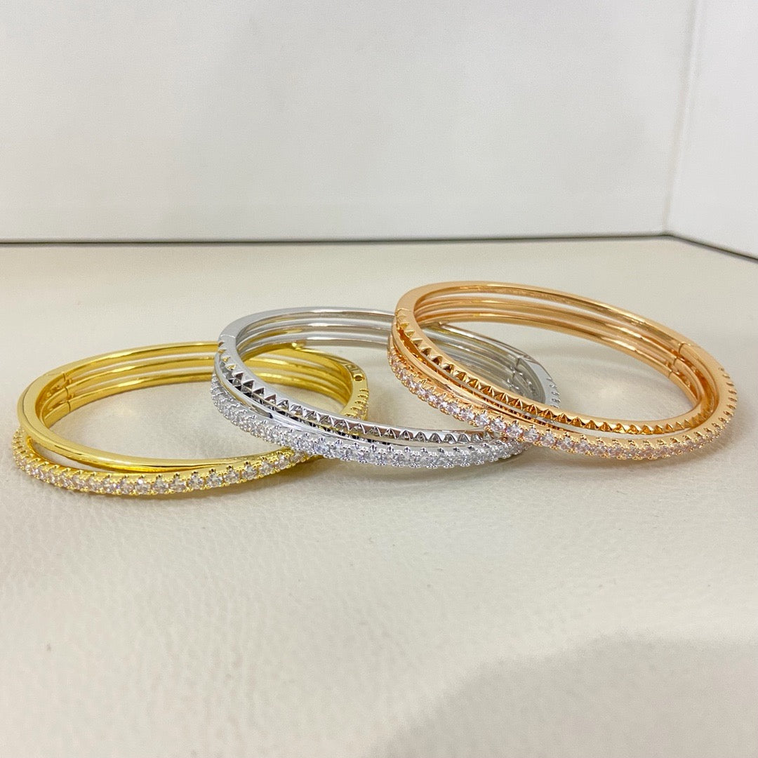 [Kincade]ETINCELLE HALF-PAVED DIAMOND BRACELET