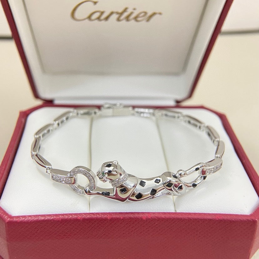 [Kincade]PANTHERE HALF DIAMOND ON CHAIN BRACELET