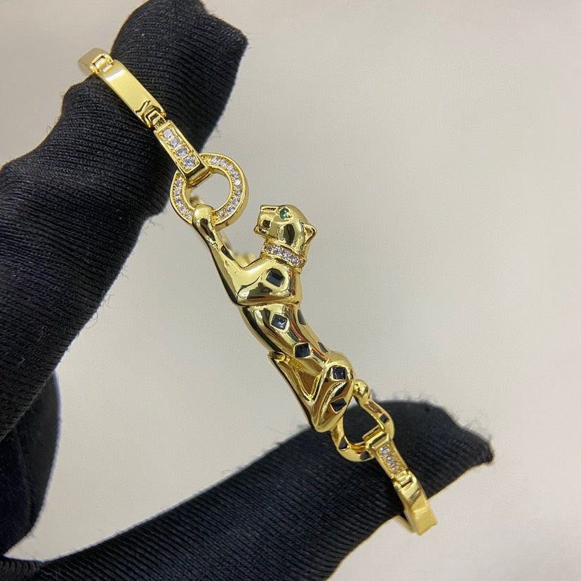 [Kincade]PANTHERE HALF DIAMOND ON CHAIN BRACELET