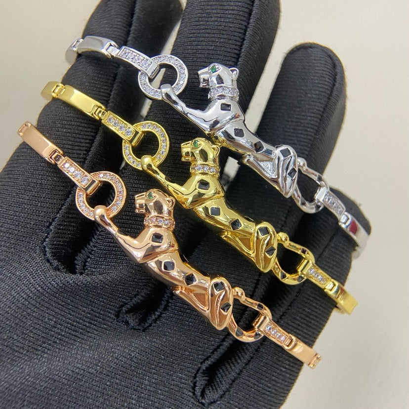 [Kincade]PANTHERE HALF DIAMOND ON CHAIN BRACELET