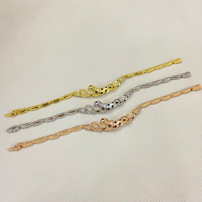 [Kincade]PANTHERE HALF DIAMOND ON CHAIN BRACELET
