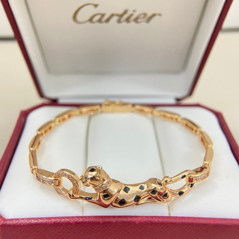 [Kincade]PANTHERE HALF DIAMOND ON CHAIN BRACELET