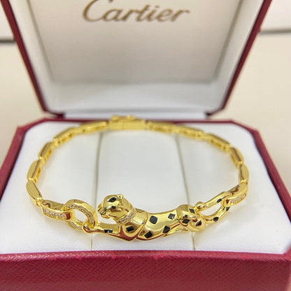 [Kincade]PANTHERE HALF DIAMOND ON CHAIN BRACELET