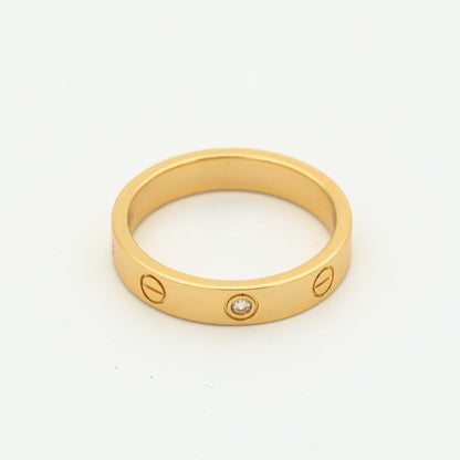 [Kincade Jewelrys]LOVE RING 4MM 1 DIAMOND PINK GOLD