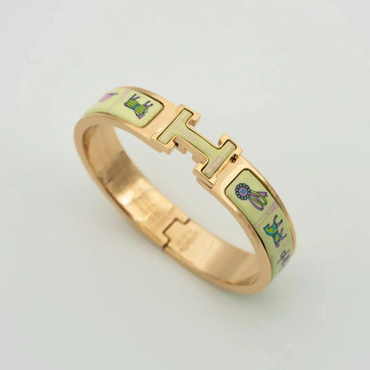 [Kincade Jewelrys]H PINK GOLD BRACELET CREAM CERAMIC