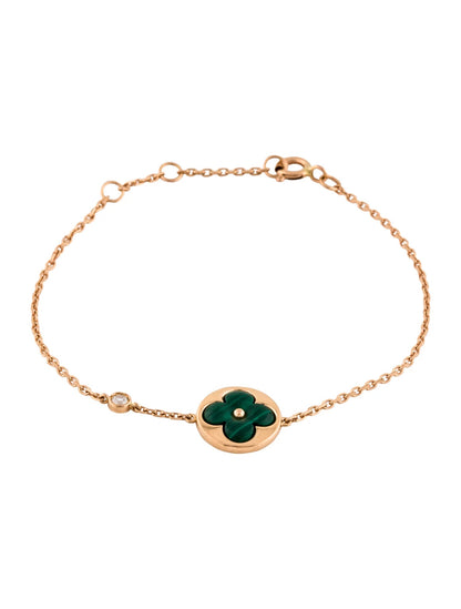 [Kincade Jewelrys]SUN MALACHITE 1 DIAMOND PINK GOLD BRACELET
