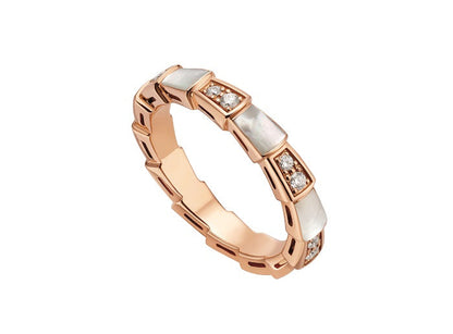 [Kincade Jewelrys]SERPENTI RING PINK GOLD DIAMOND MOP 3MM