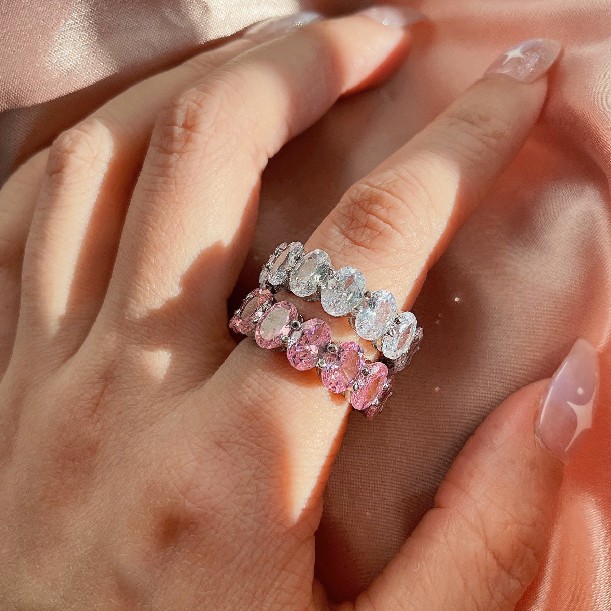 [Kincade Jewelrys]Dainty Elongated Cushion Cut Tennis Ring