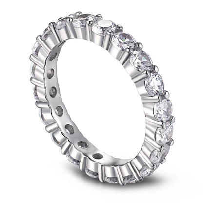 [Kincade Jewelrys]Sparkling Round Cut Tennis Ring