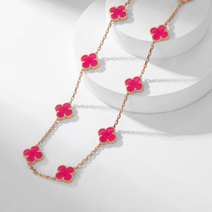 [Kincade]COLLAR CLOVER DE 20 MOTIVOS EN ESMALTE ROSA