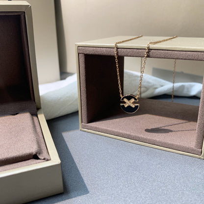 [Kincade Jewelrys]JEUX DE PINK GOLD DIAMOND NECKLACE