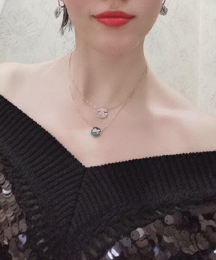 [Kincade Jewelrys]JEUX DE PINK GOLD DIAMOND NECKLACE