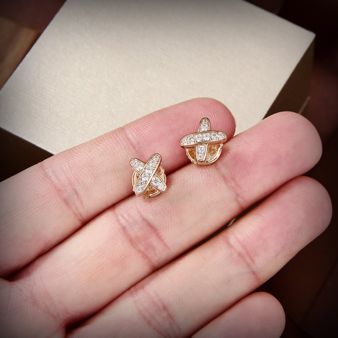[Kincade Jewelrys]JEUX DE GOLD DIAMOND EARRINGS