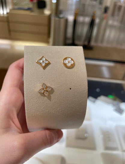 [Kincade]STAR BLOSSOM STUD EARRINGS PINK GOLD DIAMONDS