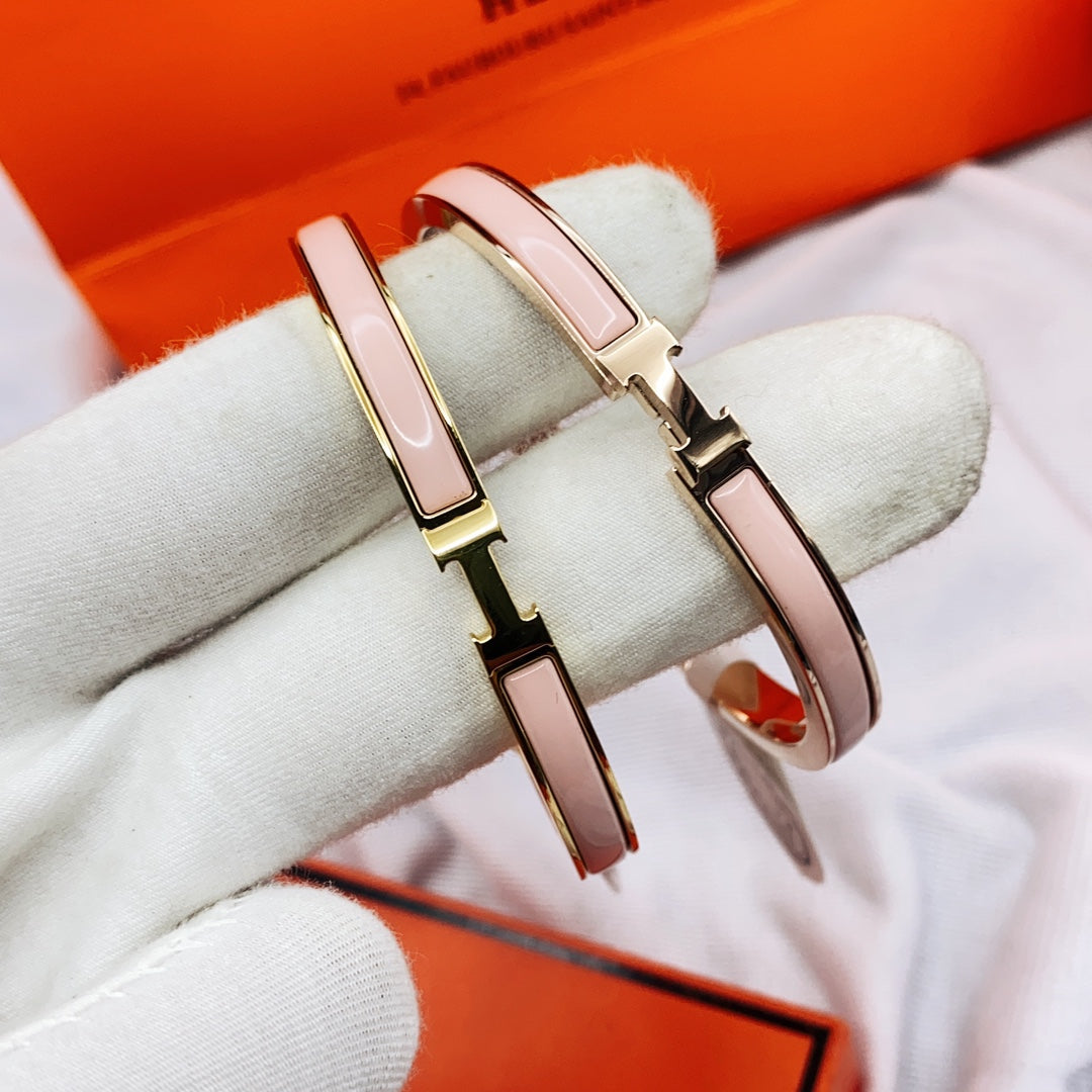 [Kincade Jewelrys]CLASSIC HM CLIC  PINK 8MM ENAMEL BRACELET