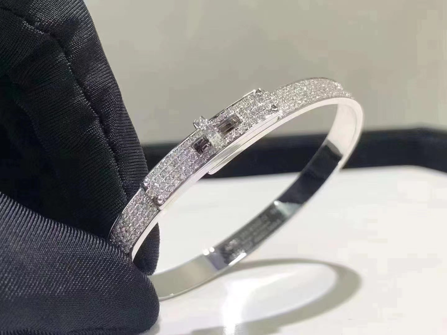 [Kincade Jewelrys]HM KELLY BRACELET IN SILVER AND FULL PAVE DIAMOND