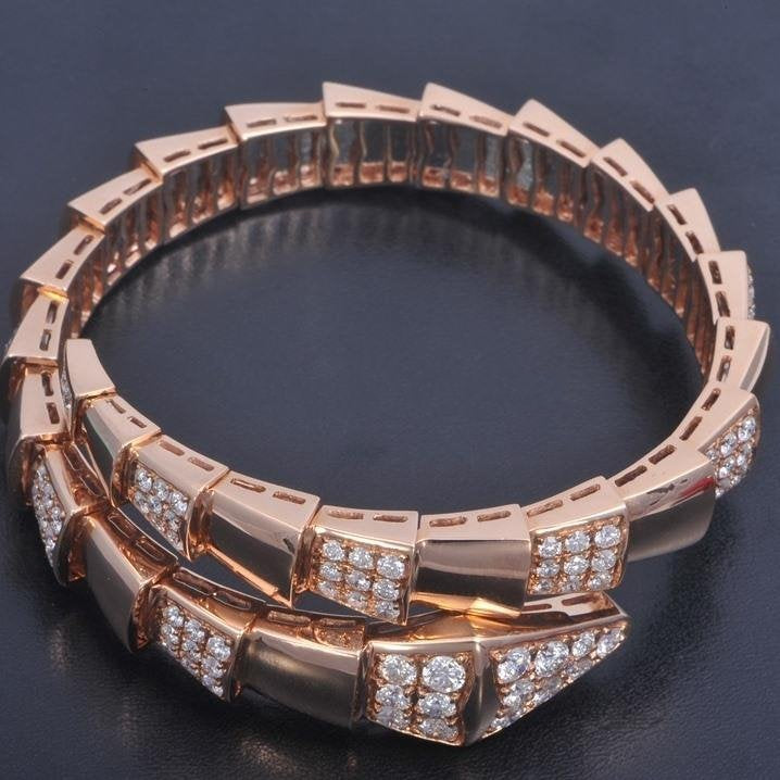 [Kincade Jewelrys]SERPENTI WIDE BRACELET PINK GOLD DIAMOND