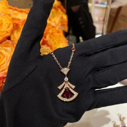 [Kincade Jewelrys]DREAM NECKLACE CARNELIAN DIAMOND PINK GOLD
