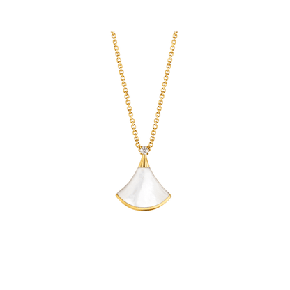 [Kincade Jewelrys]DREAM NECKLACE WHITE MOP GOLD 1 DIAMOND