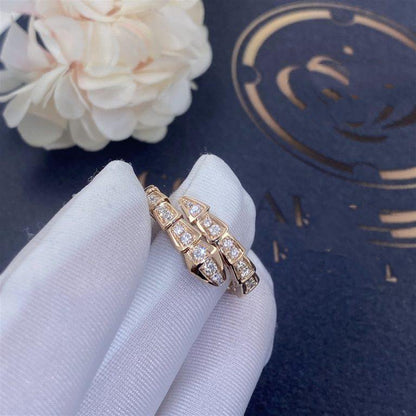 [Kincade Jewelrys]SERPENTI RING PINK GOLD DIAMOND PAVED 4MM