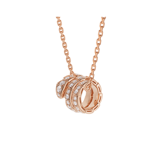 [Kincade Jewelrys]SERPENTI PINK GOLD NECKLACE DOUBLE RING DIAMOND