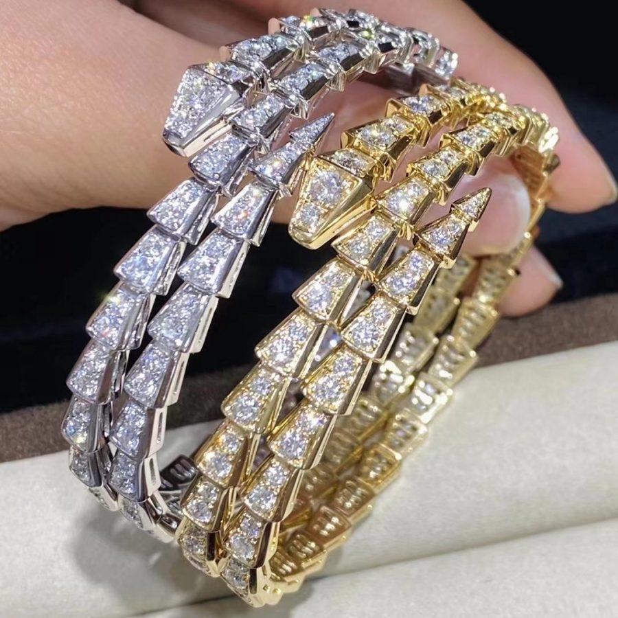 [Kincade Jewelrys]SERPENTI BRACELET GOLD DIAMOND DOUBLE ROW
