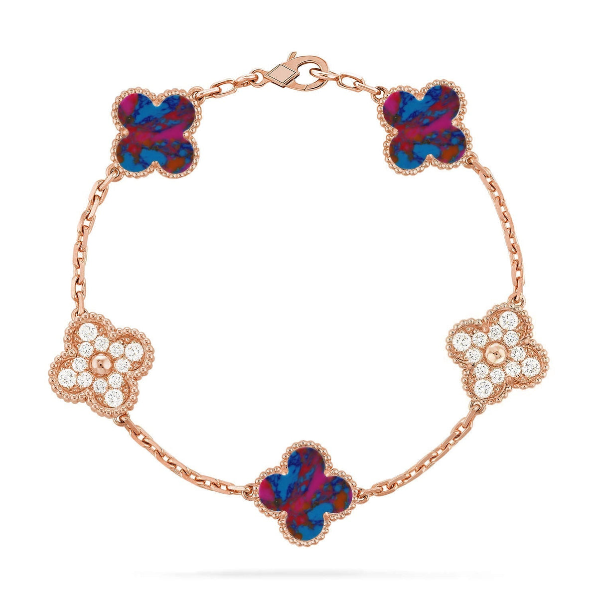 [Kincade]CLOVER 5 MOTIF COLOR GEMSTONES BRACELET COLLECTION