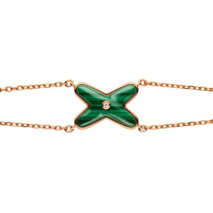 [Kincade Jewelrys]JEUX BRACELET MALACHITE PINK GOLD 1 DIAMOND
