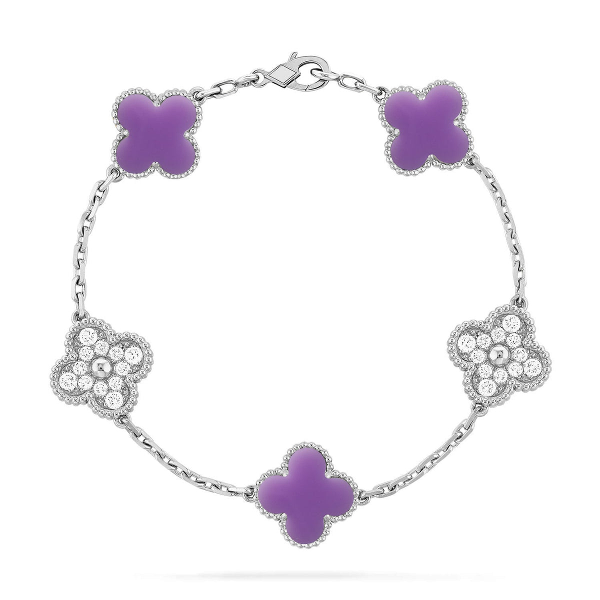 [Kincade]CLOVER 5 MOTIF LIGHT PURPLE BRACELET COLLECTION