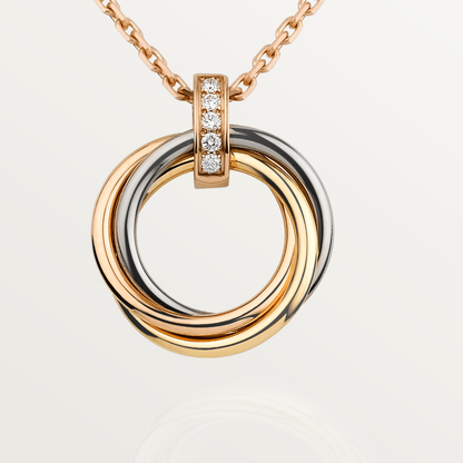 [Kincade Jewelrys]TRINITY NECKLACE GOLD  DIAMONDS