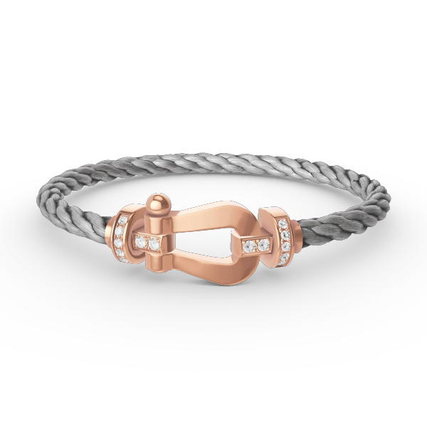 [Kincade Jewelrys]FORCE LARGE HORSESHOE HALF DIAMOND BRACELET ROSE GOLD