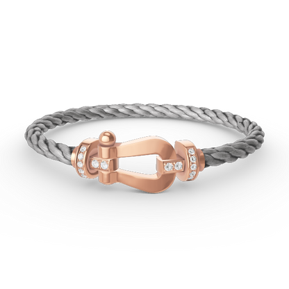 [Kincade Jewelrys]FORCE LARGE HORSESHOE HALF DIAMOND BRACELET ROSE GOLD