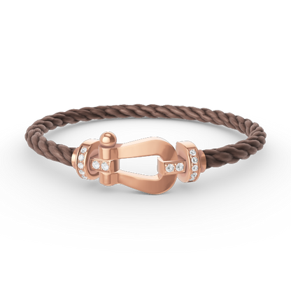 [Kincade Jewelrys]FORCE LARGE HORSESHOE HALF DIAMOND BRACELET ROSE GOLD