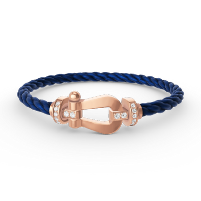 [Kincade Jewelrys]FORCE LARGE HORSESHOE HALF DIAMOND BRACELET ROSE GOLD