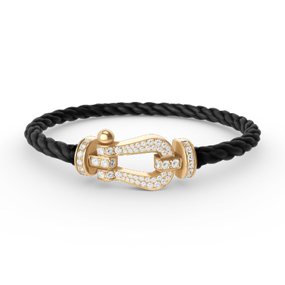 [Kincade Jewelrys]FORCE LARGE HORSESHOE FULL DIAMOND BRACELET GOLD