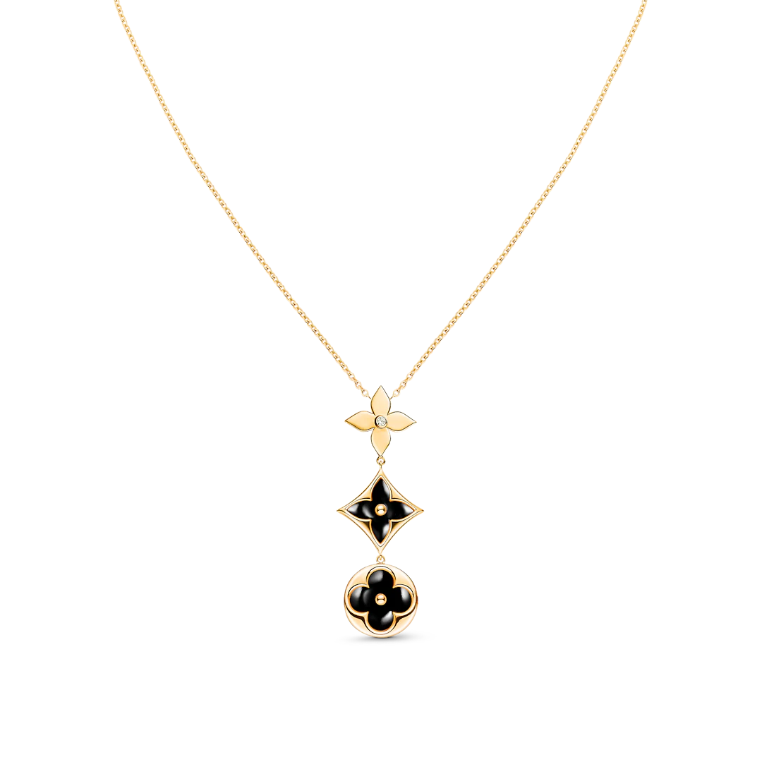 [Kincade Jewelrys]STAR AND SUN ONYX PINK GOLD NECKLACE