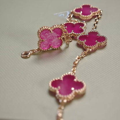 [Kincade]CLOVER 5 MOTIFS PINK ENAMEL BRACELET